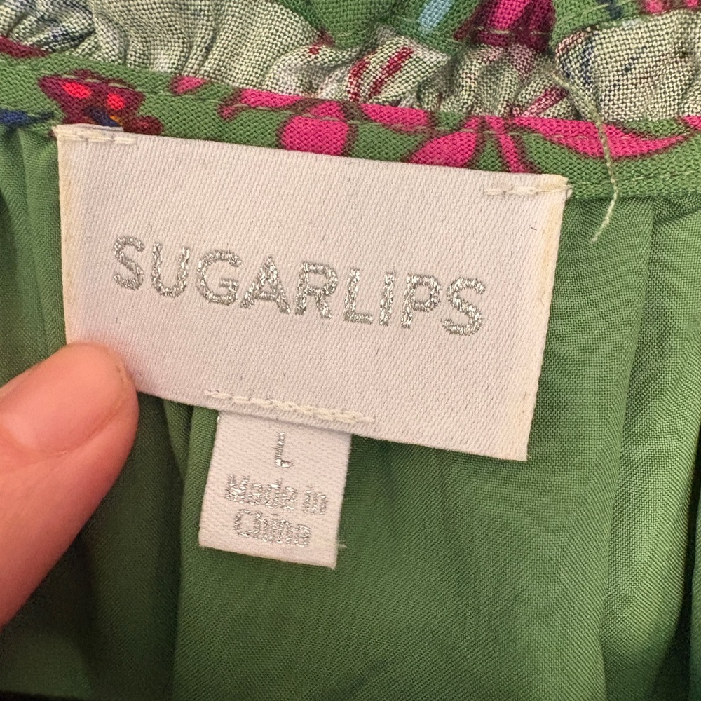 SUGARLIPS Floral Green Dress - Picture 4 of 4